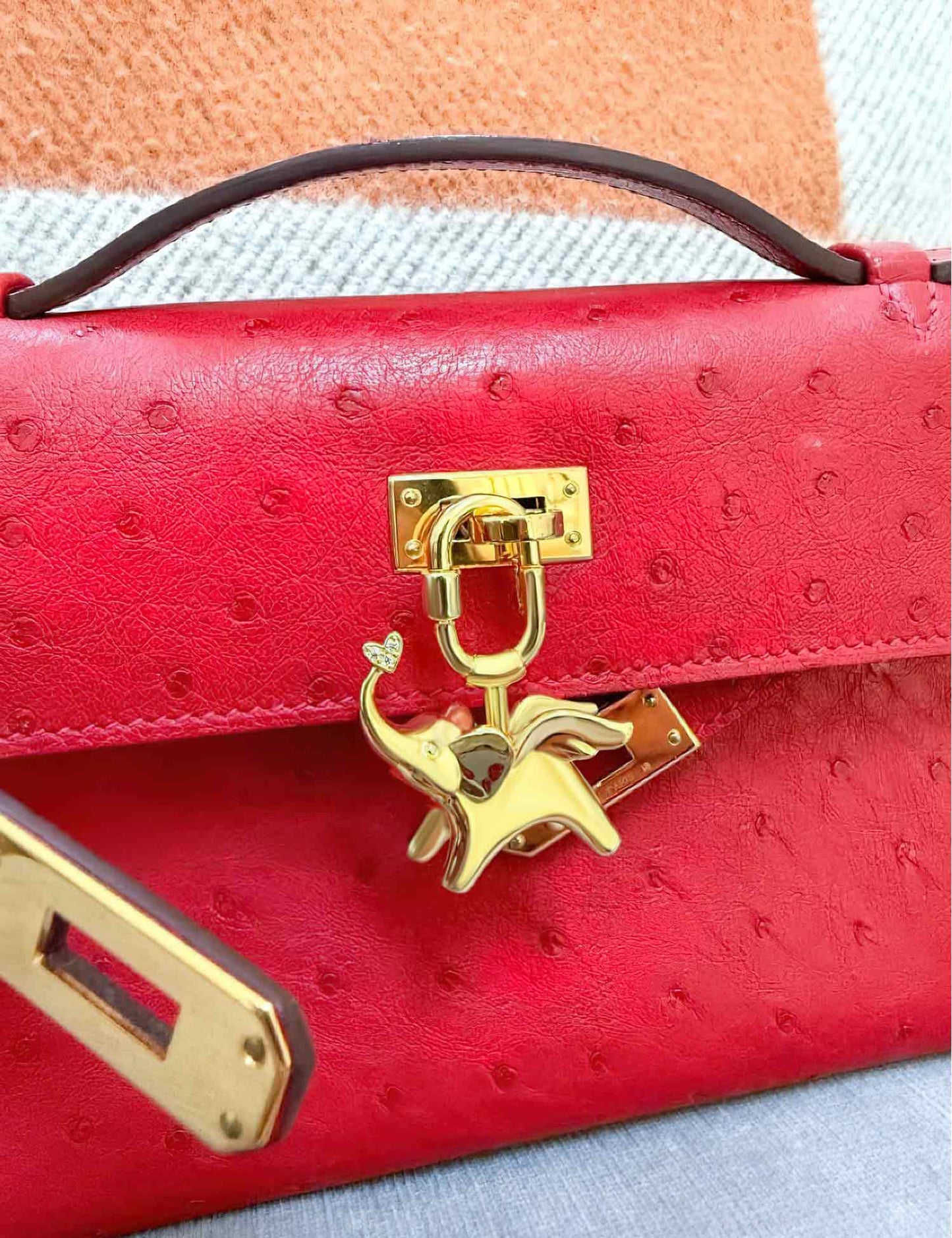 Gold Elephant Breeze Bag Charm