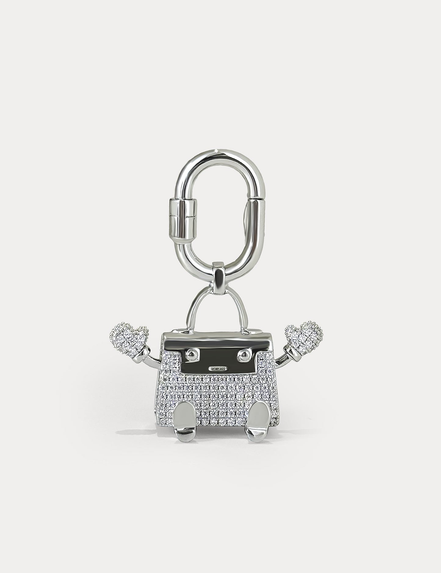 Pavé Silver II Kelly Doll Bag Charm