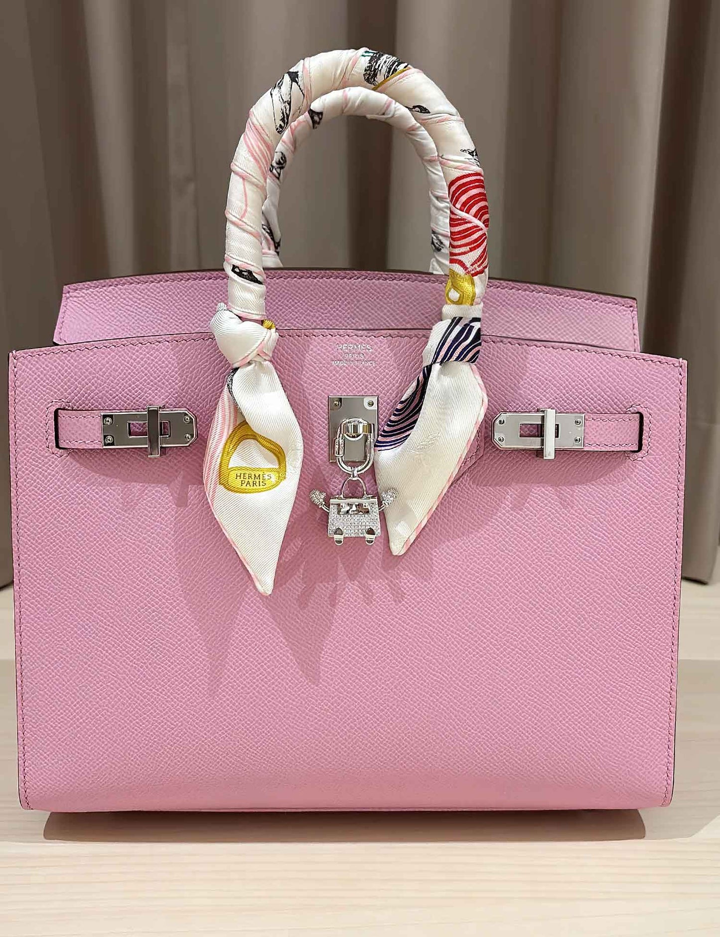 Pavé Silver II Kelly Doll Bag Charm