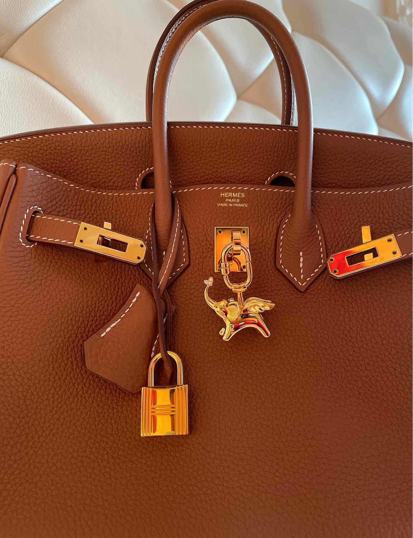 Gold Elephant Breeze Bag Charm